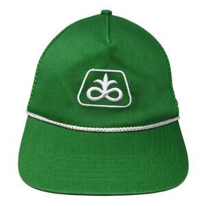 Pioneer Seed Snapback Trucker Cap Green One Size Adjustable Mesh Back Rope